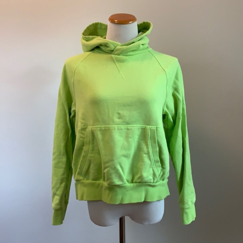 Athleta open back hoodie size small in flourescent green‎
